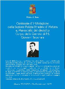 Cerimonia di intitolazione della Sezione Polizia Stradale di Matera - 7 ottobre 2011 - Matera