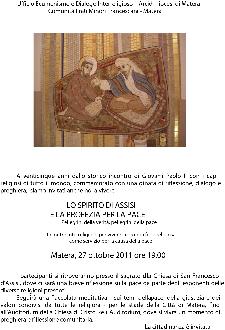 LO SPIRITO DI ASSISI E LA PROFEZIA PER LA PACE - 27 ottobre 2011 - Matera