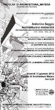 Architetture e culture vissute della modernit  - Matera