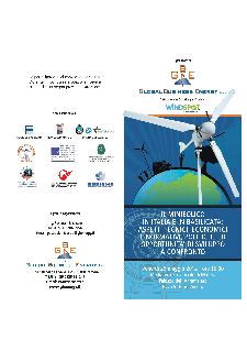 Il minieolico in Italia e in Basilicata: aspetti tecnici, economici e normativi, politiche ed opportunit di sviluppo a confronto - 25 maggio 2012 - Matera