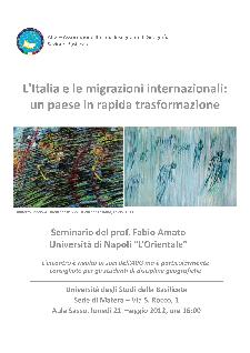 L'Italia e le migrazioni internazionali: un paese in rapida trasformazione - 21 maggio 2012 - Matera