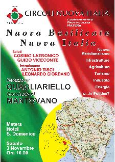 NUOVA BASILICATA IN UNA NUOVA ITALIA - 3 novembre 2012 - Matera