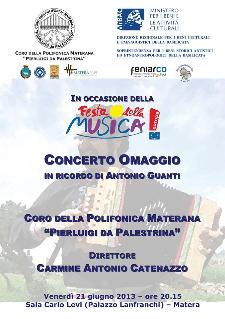 Concerto in ricordo di Antonio Guanti - 21 giugno 2013  - Matera