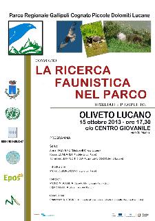 La ricerca faunistica nel Parco  Risultati e Prospettive - 15 ottobre 2013 - Matera