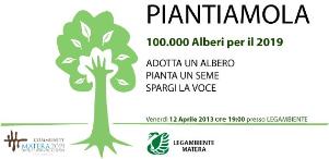 PIANTIAMOLA: 100.000 alberi per Matera  - Matera