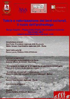 Tutela e valorizzazione dei beni culturali. Il ruolo dell'archeologo - 19 gennaio 2013 - Matera