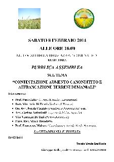 Contestazione aumento canone di fitto e affrancazione terreni comunali - 8 Febbraio 2014 - Matera