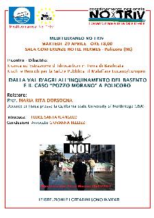 Dalla Val D'Agri all'inquinamento del Basento e il caso "Pozzo Morano" - 29 Aprile 2014 - Matera