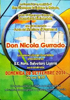 Inizio Ministero di parroco di Don Nicola Gurrado - 28 settembre 2014 - Matera