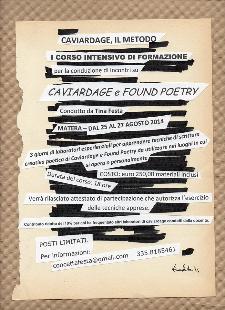 Seminario Intensivo di Caviardage e Found Poetry - dal 25 al 27 agosto 2014 - Matera
