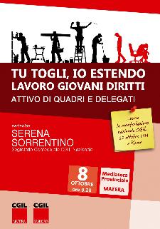 Tu togli, io estendo giovani diritti - 8 ottobre 2014 - Matera