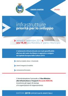 Infrastrutture priorit per lo sviluppo - 4 Settembre 2015 - Matera