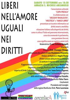 Liberi nell'amore - Uguali nei diritti - 12 Settembre 2015 - Matera