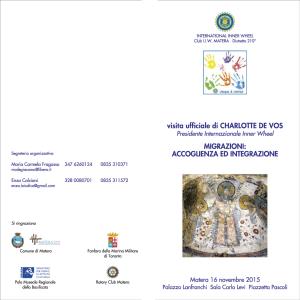 Migrazioni: accoglienza ed integrazione  - Matera