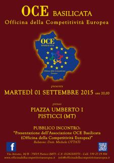 Presentazione dell'Associazione OCE Basilicata - 1 Settembre 2015 - Matera