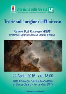 Teorie sull'origine dell'Universo - 22 Aprile 2015 - Matera