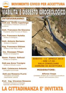 Viabilit e dissesto idrogeologico della montagna materana: analisi e proposte - 11 Aprile 2015 - Matera