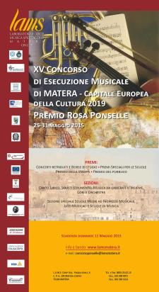 XV edizione del Concorso di Esecuzione Musicale - Premio Rosa Ponselle  - Matera