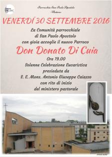 Inizio ministero parrocchiale di don Donato Di Cuia - Matera