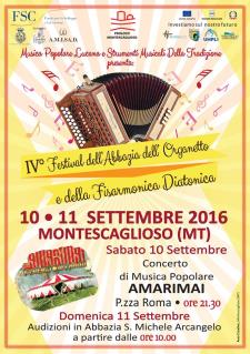 IV Festival dellAbbazia dellOrganetto e della Fisarmonica Diatonica - 10 e 11 settembre 2016 - Matera