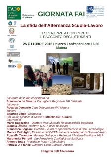 La sfida dellAlternanza Scuola-Lavoro - 25 ottobre 2016 - Matera