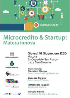 Microcredito & Startup: Matera innova - 16 Giugno 2016 - Matera