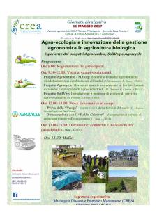 Agroecologia e innovazione della gestione agronomica in agricoltura biologica  - Matera