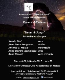 Concerto di musica da camera "Lieder & songs"  - 28 febbraio 2017 - Matera