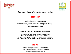 Firma del Protocollo di intesa per sviluppare e valorizzare la filiera delle erbe officinali lucane - Matera