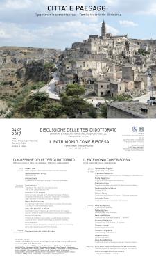 Il Patrimonio come Risorsa, Temi e Traiettorie di Ricerca - 4 Maggio 2017 - Matera