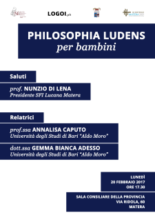 Philosophia Ludens per bambini - 20 Febbraio 2017 - Matera