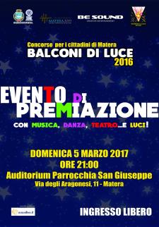 Premiazione del concorso natalizio Balconi di Luce  - 5 Marzo 2017 - Matera