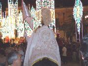 Matera p.zza.V.Veneto 2 Luglio 2010. Cavaliere con icona della Madonna sul mantello. Foto Pino Losignore