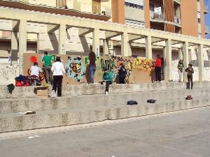 Writing in piazza Cesare Firrao